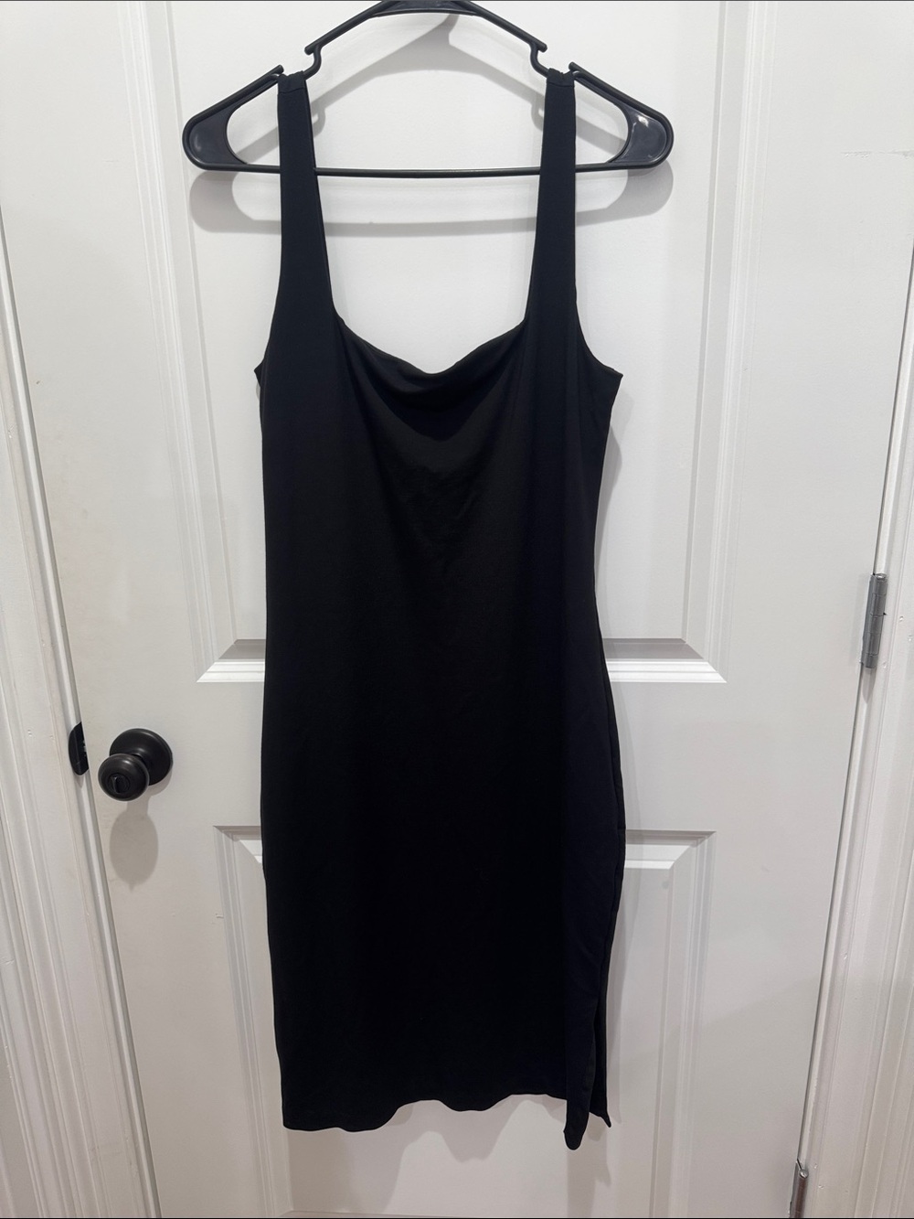 Express Black Cowl Neck Midi Slip Dress